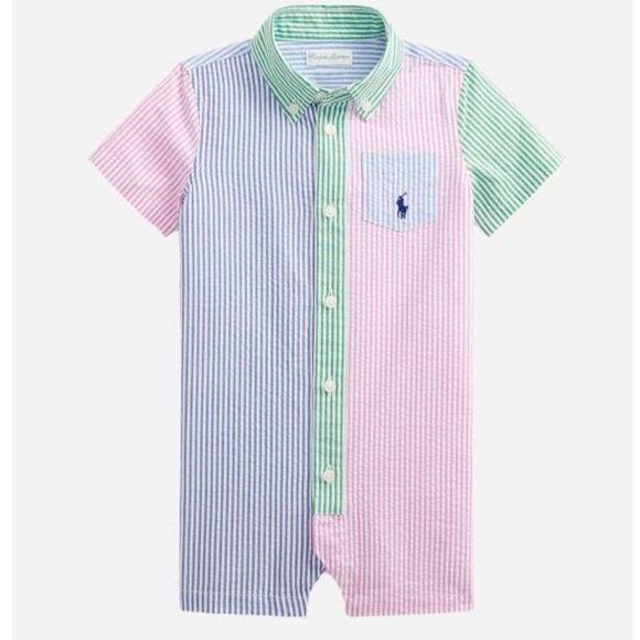 Ralph Lauren Other - Ralph Lauren Bimbo Patchwork Shortall Onesie 18M